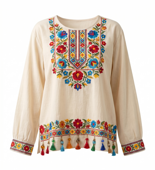 moda_blusa_individual Blusa de Algodón "Brisas de Rota" con Abalorios